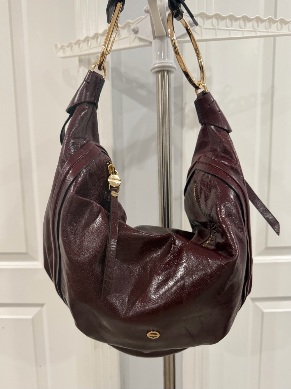 Borbonese burgundy shoulder bag Made in ITALY